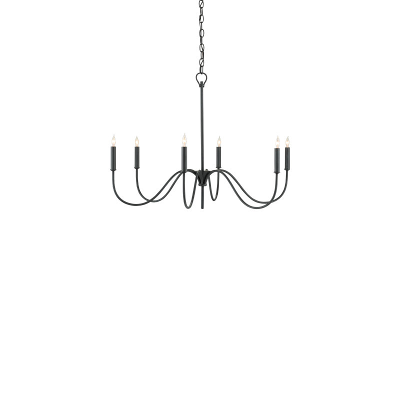 Tirrell 6 - Light Wrought Iron Dimmable Classic / Traditional Chandelier
