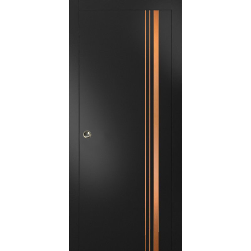 Portes françaises à panneaux, Noir mat, 32 po x 84 po