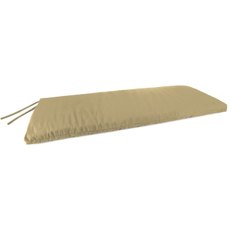 48" x 18" Outdoor Bench Cushion with Ties, Canvas Heather Beige