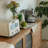 Glass Door Adjustable Laminated Buffet Table