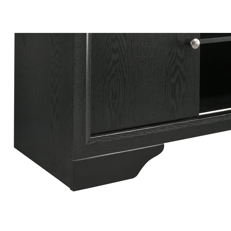 Ensemble de chambre avec lit plateforme de rangement Marielena 6-1_Risa, Noir / argent, Très grand