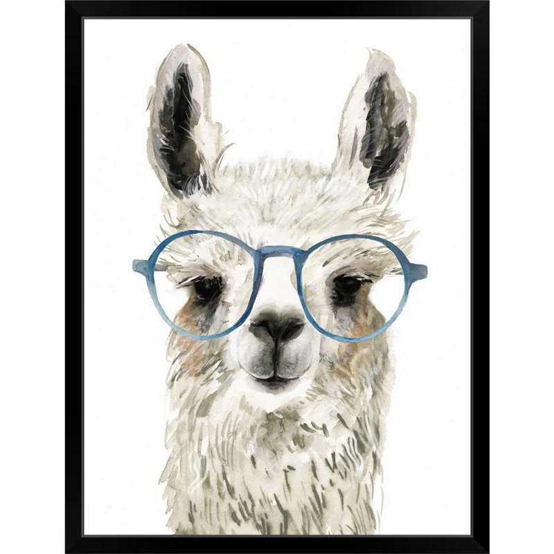 Novogratz «Calcating Llama I», reproduction d'art encadrée, Cadre noir, H 43 po x l 33 po x P 1 po