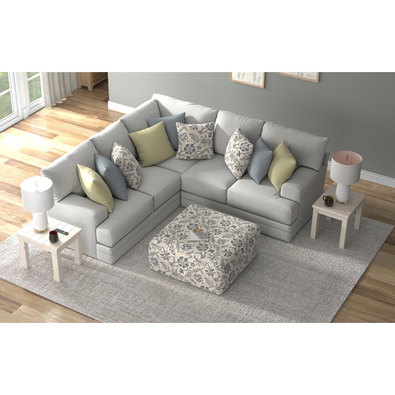 Youngblood - 2pc Sectional With Comfort Coil Seating, 41" Cocktail Ottoman And 9 Accent Pillows Included