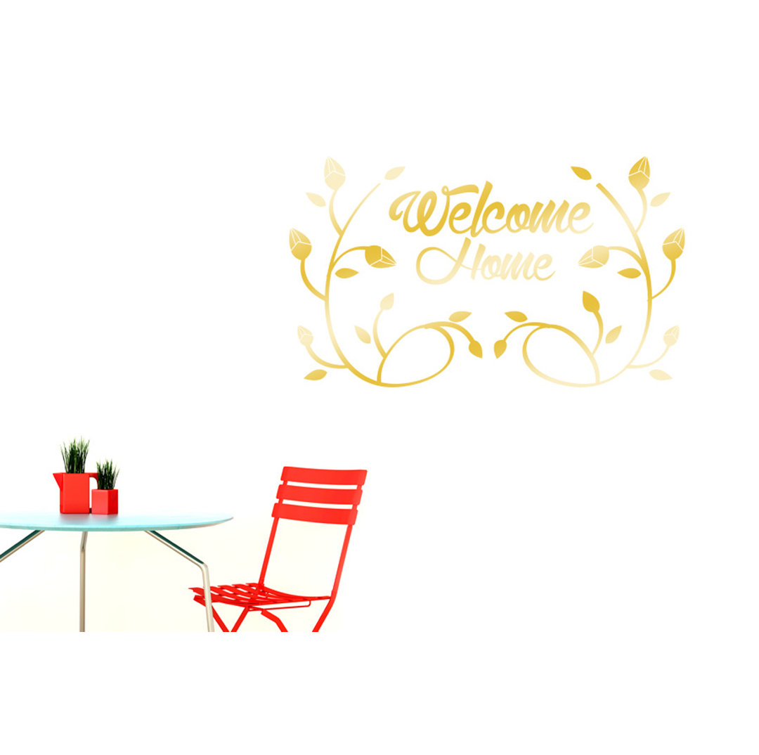 Welcome Home Flower And Vines Wall Sticker