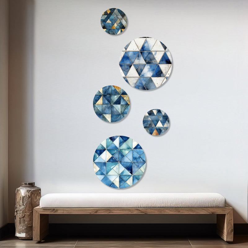 Creedyn - ensemble d'art mural moderne géométrique rond de 5