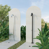 Stainless Steel Free Standing Outdoor Shower and Footwash Spout