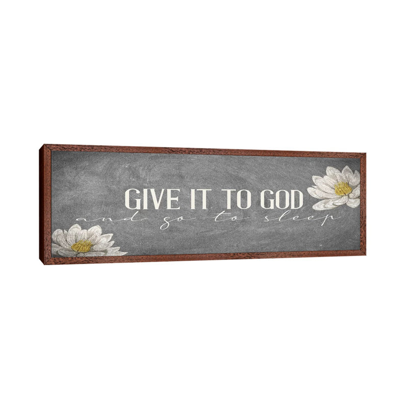 Give It by Kimberly Allen - Panoramic Print on Canvas, 40.64cm H x 121.92cm W x 3.81cm D, Classic Brown Wood Framed