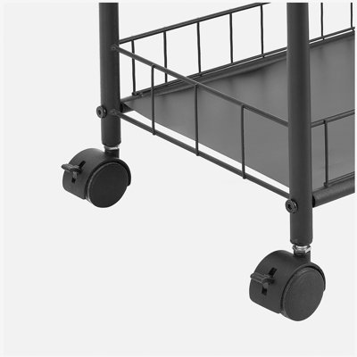 6 Tier Slim Rolling Storage Cart, Mobile Shelving Unit with Wheels, Metal Wire Storage Shelving Rack with Baskets for Kitchen Bathroom Office Laundry Narrow Piaces