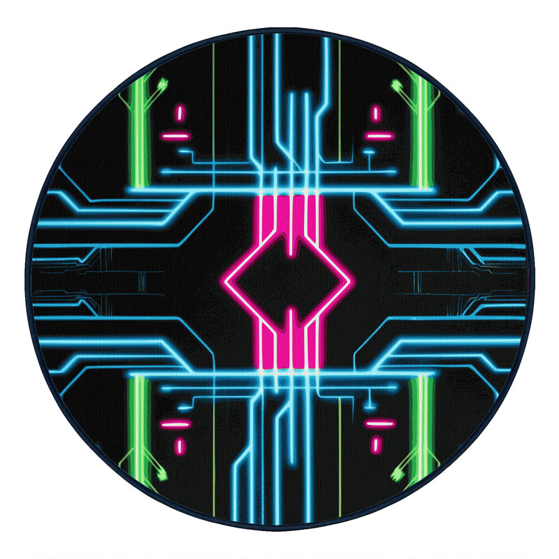 Technicolor Streak Rug, Round 4'