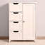 Armoire de rangement blanche, armoire de plancher avec tablette réglable et tiroirs White