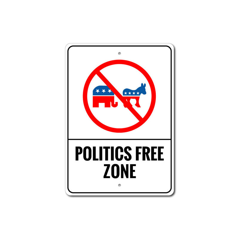 Panneau en aluminium «Zone politique», H 14 po x l 10 po x P 0,04 po