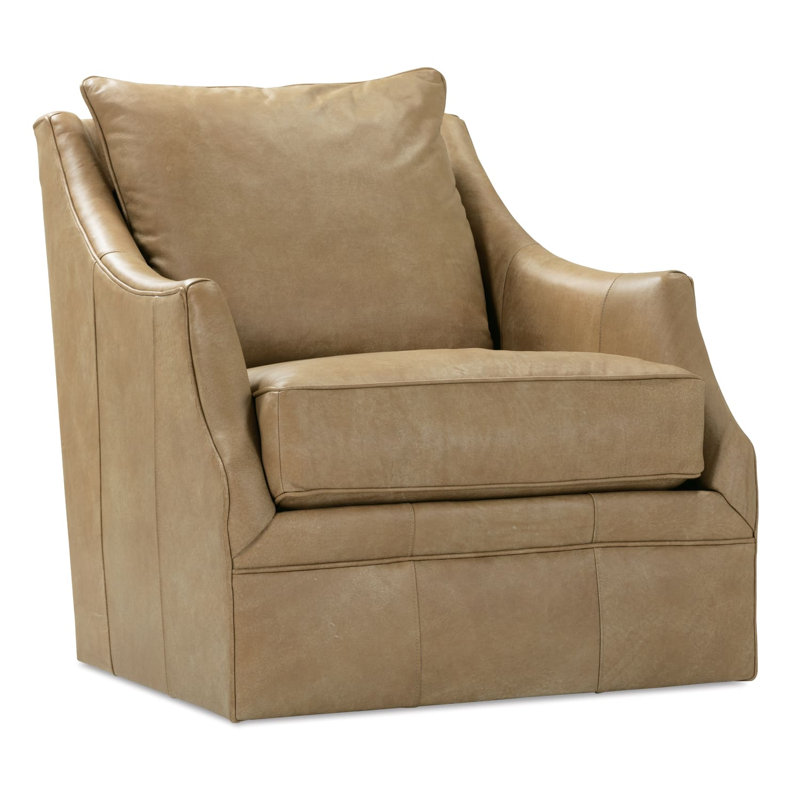 Butterscotch Kara Leather Swivel Glider