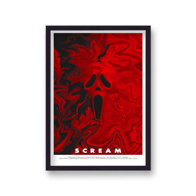 Scream V7 Ghostface Dep Blood Red Face Reimagined Movie - Single Picture Frame Print