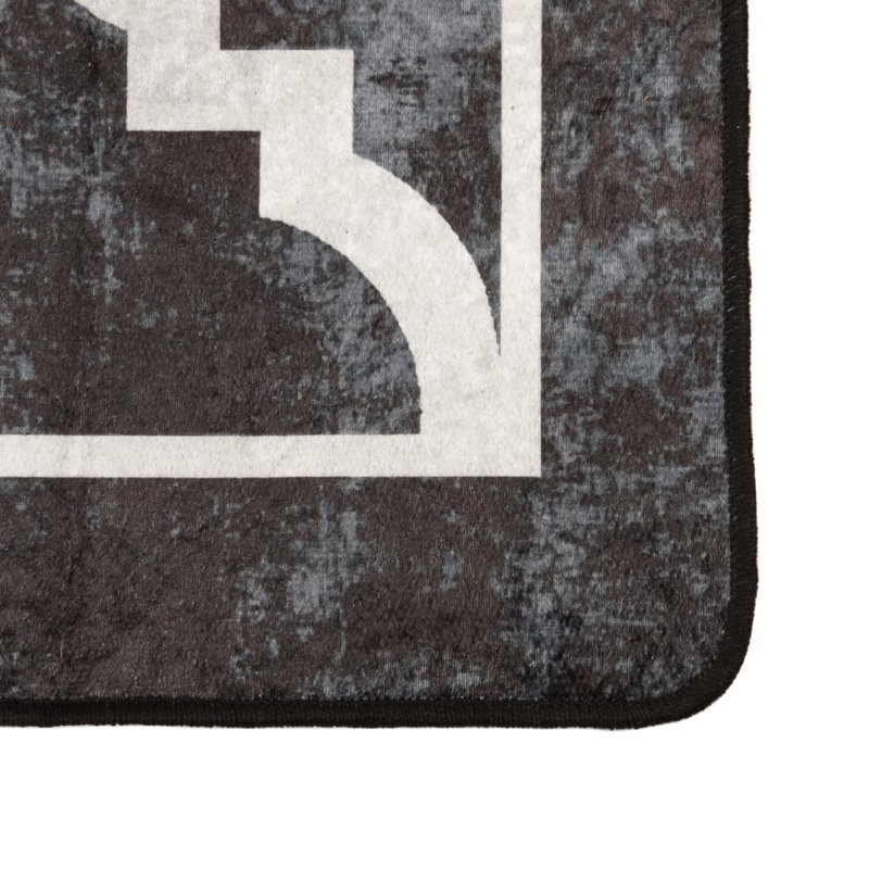 Haraldur Rug Washable Black and White Anti Slip, Rectangle 190 x 300cm