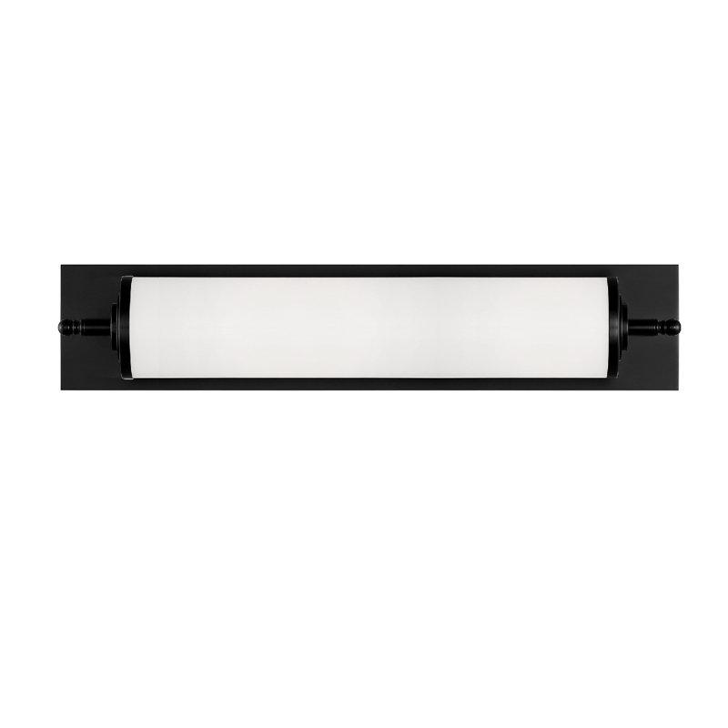 Plafonnier encastré 1 lumière Locklear, Noir, H 6 po x l 24 po x P 5 po