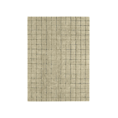 Mosaic Wool Geometric Area Rug in Green