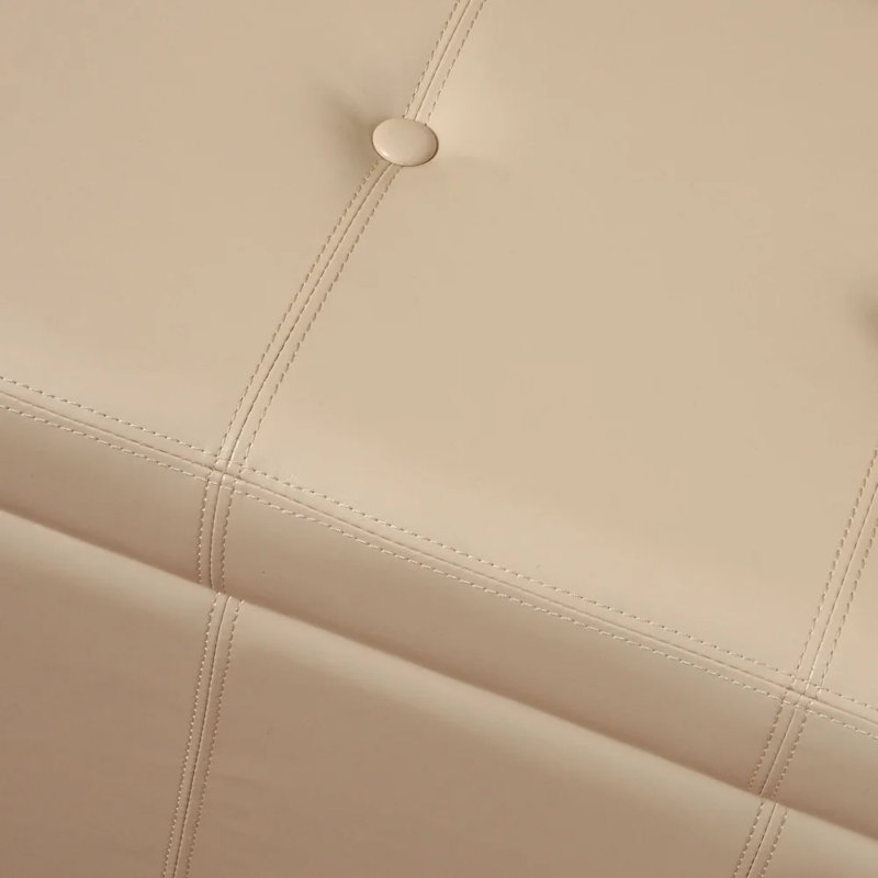 Santoro Faux Leather Upholstered Storage Bench, Ivory