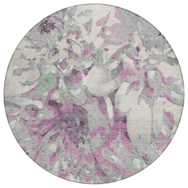 Machine Washable Indoor/Outdoor Molewski ACN2340 Floral Rug