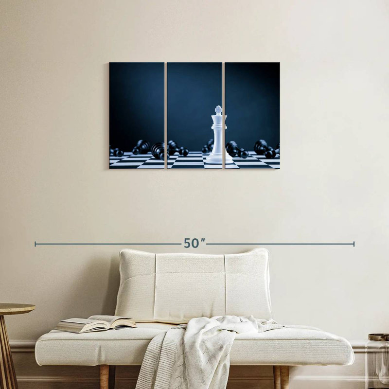 Senne White Chess King, 20" H x 33" W