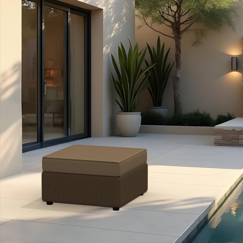 Coussin de repose-pieds pour patio intérieur / extérieur Sunbrella®, Brun