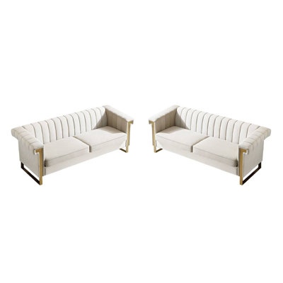 Ensemble de canapé 2 pièces (beige crème)