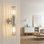 Applique murale en nickel brossé avec abat-jour en verre, luminaire de meuble-lavabo moderne pour miroir de salle de bain, chambre à coucher, couloir et salon, fixation câblée, ampoules non incluses