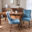 Upholstered Wing-Back Dining Chair With Backstitching Nailhead Trim And Solid Wood Legs-1590073985