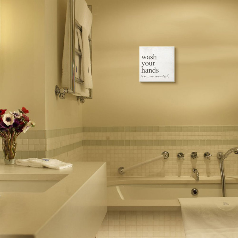 Impression d’art textuel, "pas de lavages graves, H 12 po x l 12 po x P 0,5 po, Plaque murale