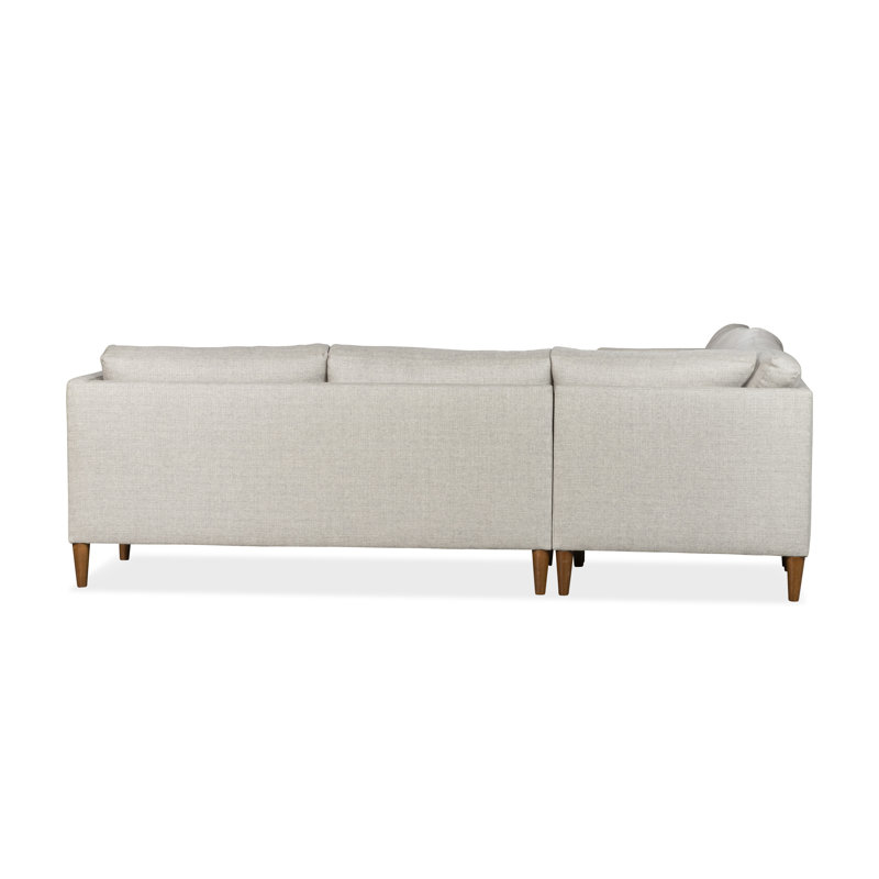 Clifford 4-Piece Upholstered Custom Sectional, Turbo Wheat Basketweave, Left Hand Facing