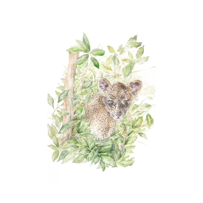 Leopard Cub In The Jungle by Wandering Laur - Wrapped Canvas Painting, 66.04 cm H x 45.72 cm W x 1.91 cm D