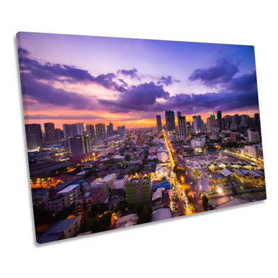Manila Philippines Asia Skyline - Wrapped Canvas Print