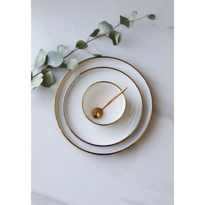 «The Luxury Collection» avec garniture - grande assiette 10 po, Bleu/blanc/or