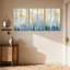 Paysage et nature, bouleaux d'automne, feuilles bleues, ensemble de 3 impressions sur toile-90138138