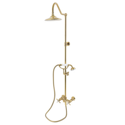 Kingston Brass Essx Wall Mount Rain Drop Shower System with Hand Shower