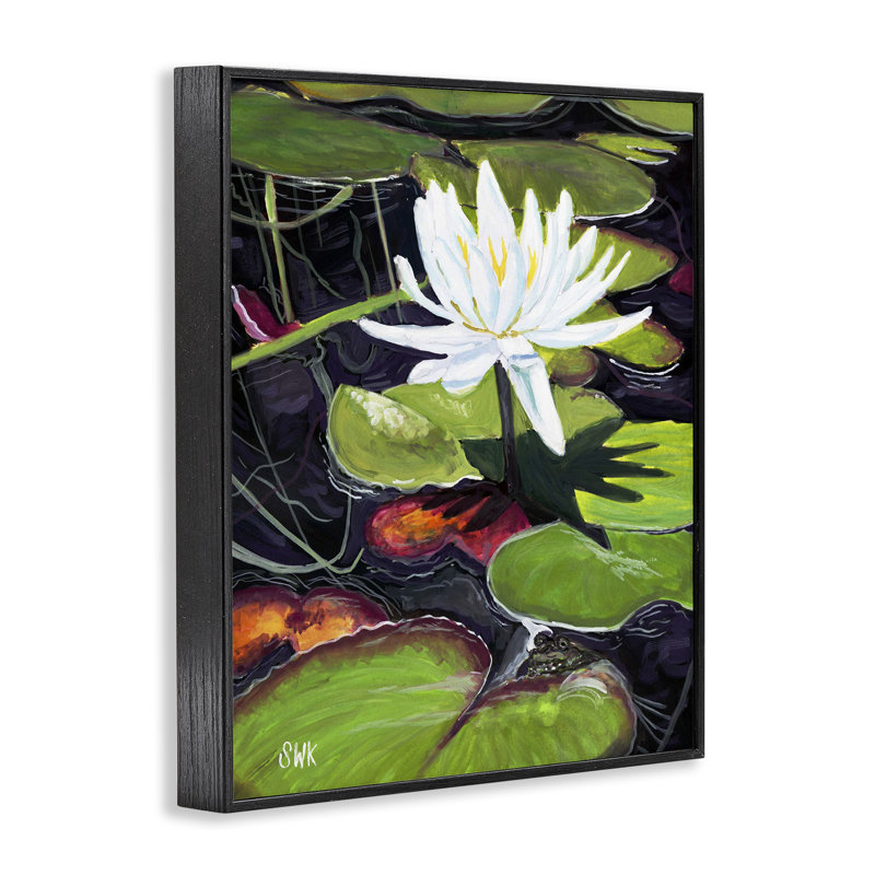Étang à nénuphars, impression par giclée, par Sarah Waldron Kimball, Giclée encadrée noir minuit, H 30 po x l 24 po