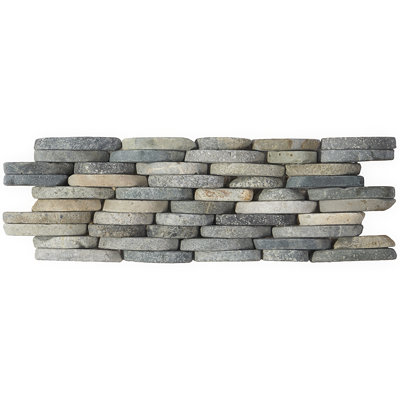 Picturesque 11 in. x 4 in. Stacked Sliced Wall Mosaic