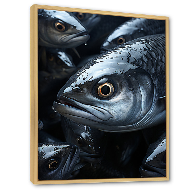 «Larance Fishing», reproduction sur toile, H 40 po x l 30 po x P 1,5 po, Cadre naturel flottant