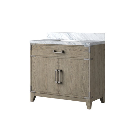 Meuble-lavabo simple avec plateau en marbre