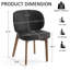 Chaise de salle à manger rembourrée de 20,1 po de largeur, fauteuil d'appoint à haut dossier, sans accoudoirs et pieds en bois massif pour salle à manger, meuble-lavabo, beige, ensemble de 2-1023649124-1024457916