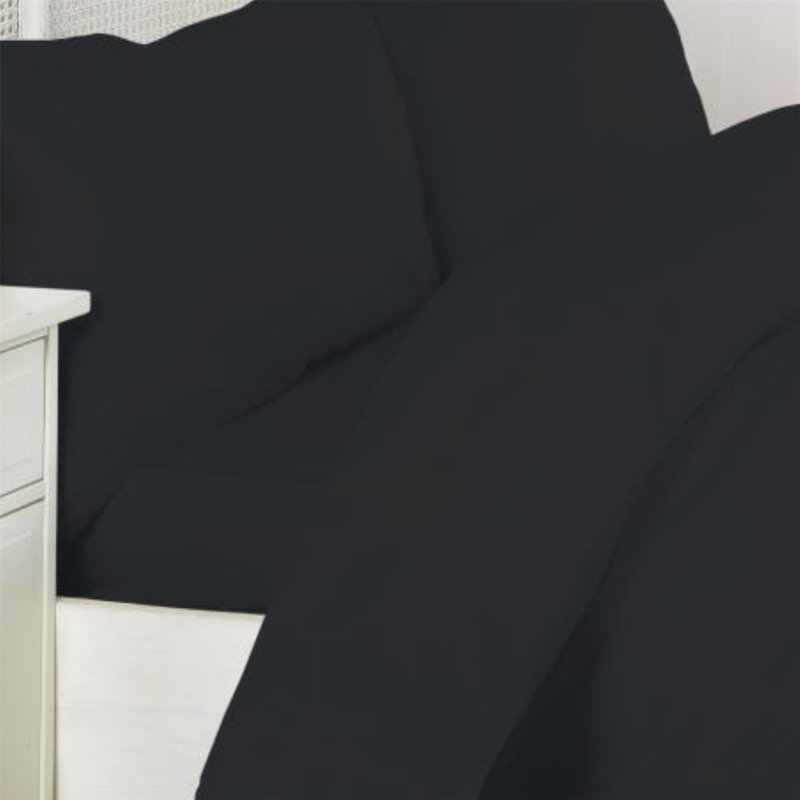 Kalos 100% Cotton Flatweave Pillow Case, Black
