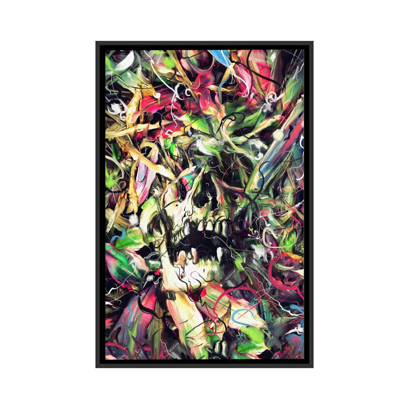 « enterré », reproduction d’impression sur toile, H 26 po x l 18 po x P 1,5 po, Toile avec cadre noir, Pas de tapis