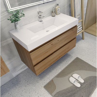 Meuble-lavabo mural simple de 42 po Carnetta