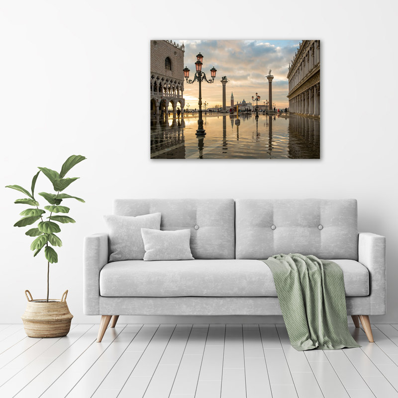 Glass Print Wall Art 100X70cm Image Printed On Glass Decorative Wall Picture Behind Toughened / Tempered Safety Real Glass For Kitchen & Living Room Theme:Venice Italy
