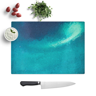 Tempered Glass View If the Northern Lights in Abstract Chopping Board