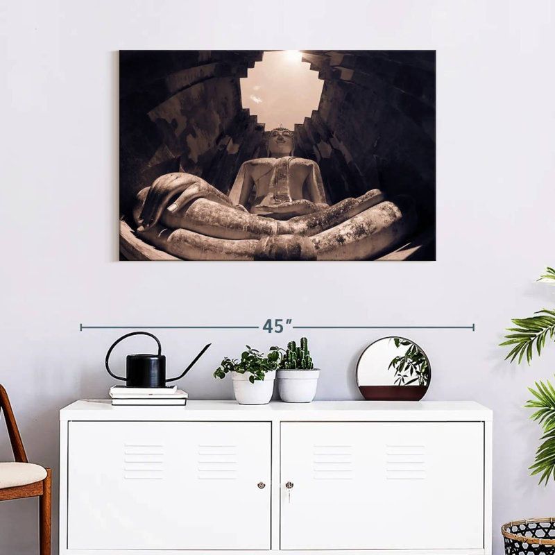 Bouddha Javetta Sukhothaï, vieille ville, H 30 po x l 45 po