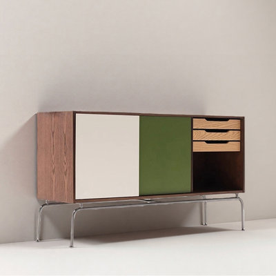 Mid-Century Modern Solid Wood Entryway Cabinet