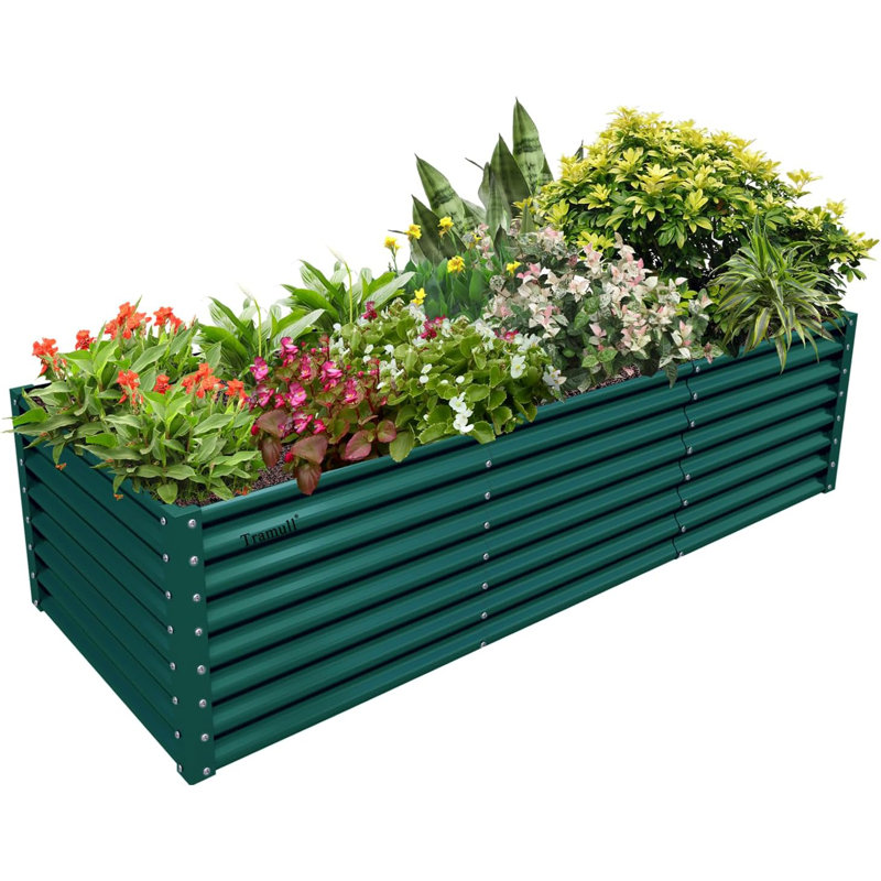 Ensemble de jardinière surélevée galvanisée 8X3X2Ft, Vert
