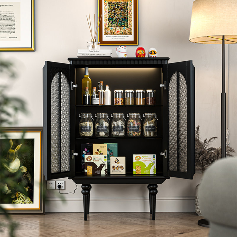 Black Solid + Manufactured Wood+Glass Display Cases