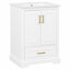 Meuble-lavabo moderne de 24 pouces avec lavabo en céramique et rangement double couche, facile à nettoyer et à installer-117168487