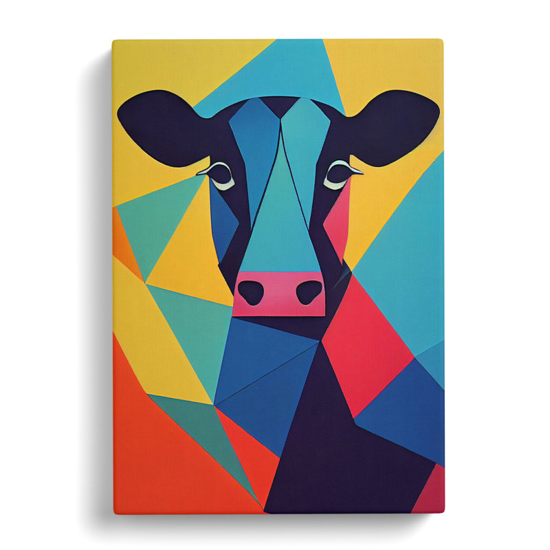 Cow Hypreprism - Wrapped Canvas, 50cm H x 35cm W x 3cm D